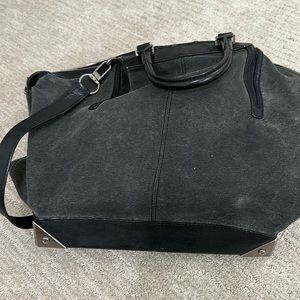 Authentic Alexander Wang Emile Large Tote black leather bottom silver